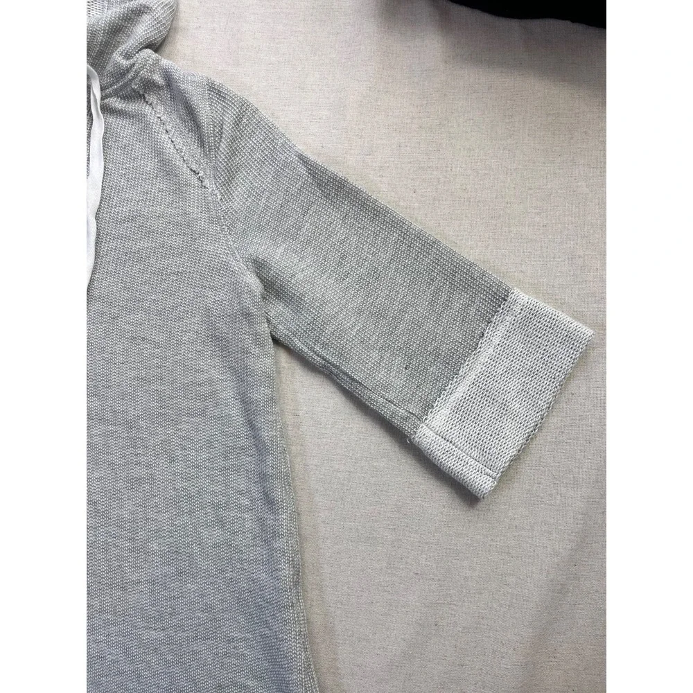 Soft Surroundings Just Beachy Hooded Henley Womens sz S Gray Pullover Top Spring - Picture 5 of 15